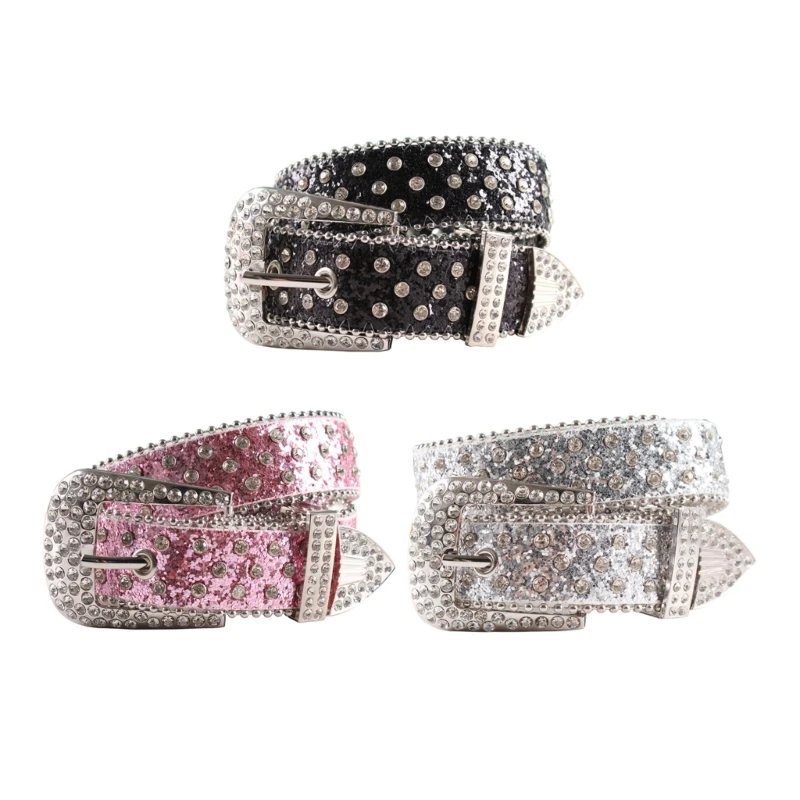 

Delicate Waist Belts Shinning Belts for Women Men Luxury Crystal Studded Waist Strap for Jeans Dress