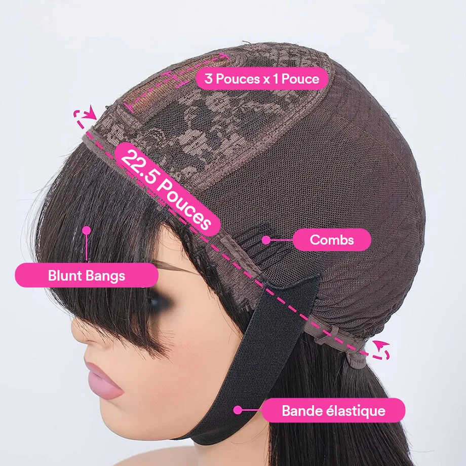 شعر مستعار بشري برازيلي مموج مع الانفجارات للنساء ، دانتيل الجزء الأوسط ، مظهر واقعي ، فروة رأس مزيفة ، الانفجارات الهامشية ، 3 × 1 ، 34 بوصة