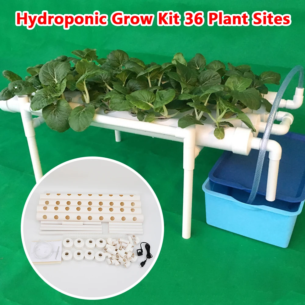 36 Holes Soilless Cultivation Hydroponic System Grow Set 1-Layer Plant Vegetable Grow Kit Saving Water Bracket Tool New