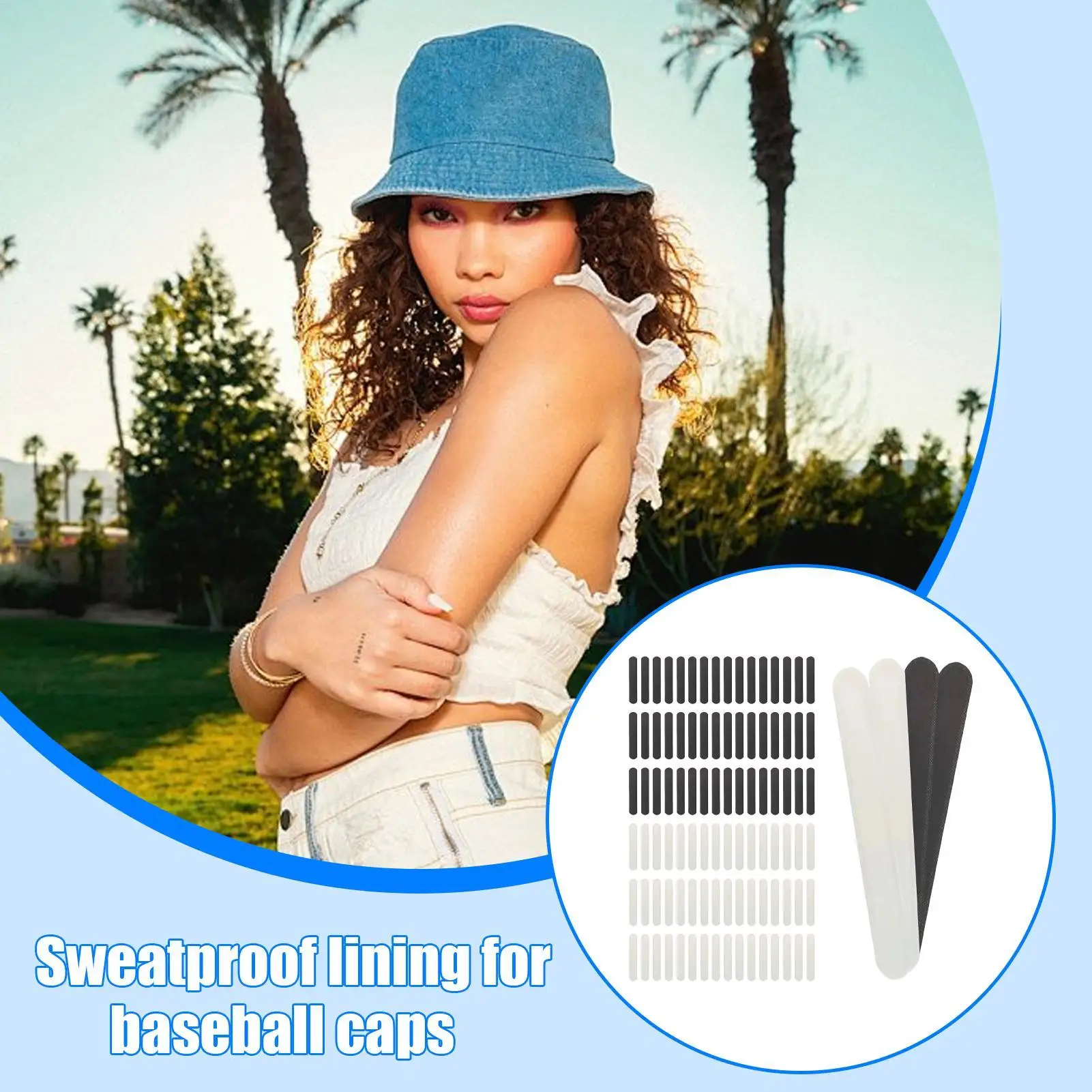 Hat Sweat Liner 100 Pieces Sports Sweat Guard Liner Hat Insert Pad Protector For Gardening Picnics Camping Trips Hiking Trails