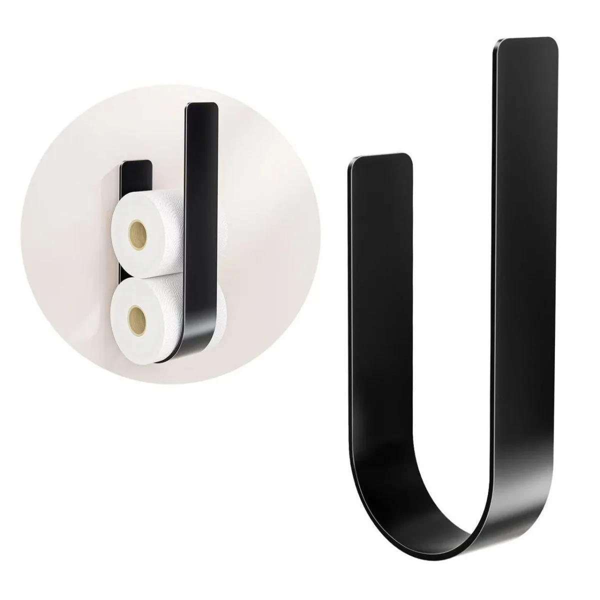 U-Shaped Toilet Paper Holder-Wall Mounted Bathroom Tissue Roll Stand-Durable&Rust-Proof TP Dispenser for Home,Hotel,Restroom