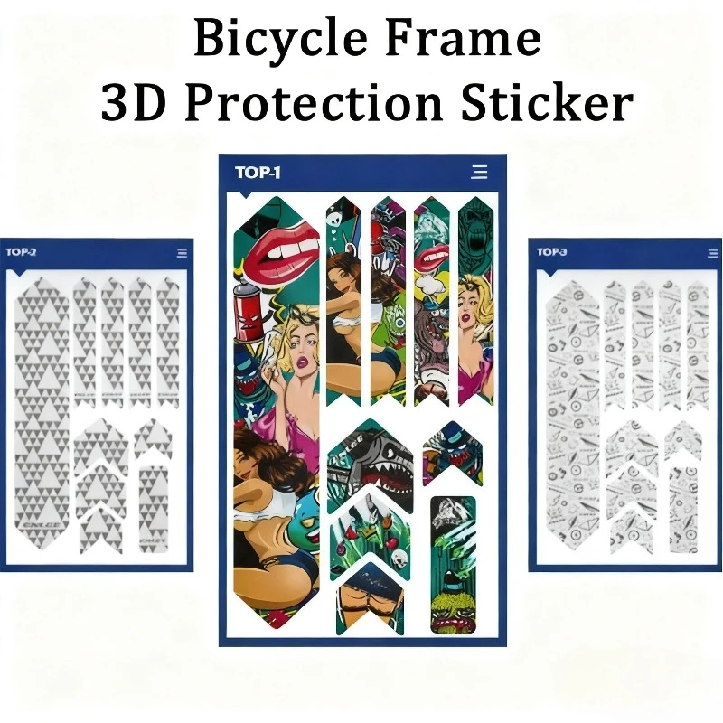 

3D MTB Mountain Bike Scratch-Resistant Protect Frame Protector Removeable Sticker Road Bicycle Paster Guard Cover