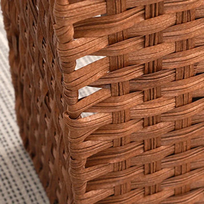 2025 New Rattan Weaving Japanese Baskets Desktop Storage  Bins with Handle Toys Clothes Food Cabinet Sundries Organizer Boxes