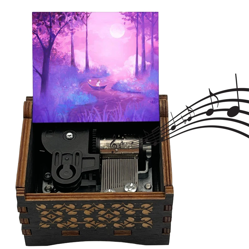 Piano Music River Flows in You Black Wooden Music Box, South Korea Pianist Song Girlfriend Birthday Family Holiday New Year Gift