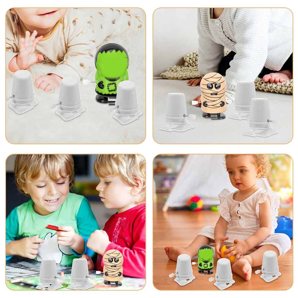 12pçs robô de relógio, brinquedo de corda com pernas, base de caminhada, movimento, mini acessórios diy, outros brinquedos educativos