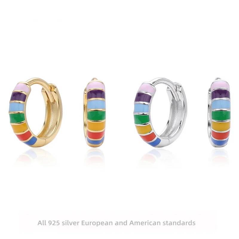 

【Mirrordust】Новые серьги из стерлингового серебра 925 пробы, капли масла, красочные серьги цвета дофамина, модные серьги для женщин