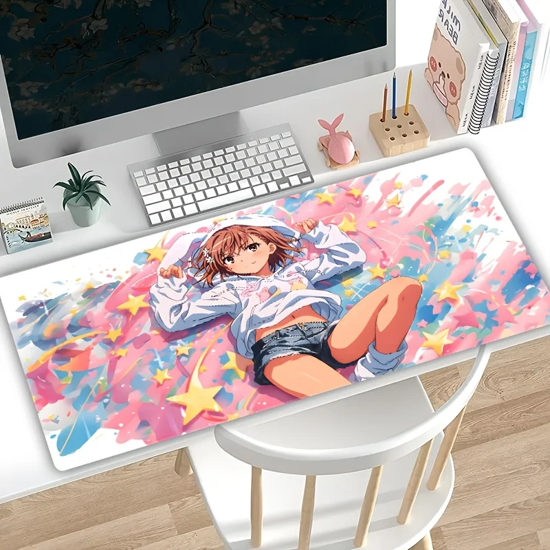 Large Anime Girl Gaming Mouse Pad Vibrant Starry Non-Slip Rubber Washable Anime Mouse Pads mouse mat gadgets office Carpet