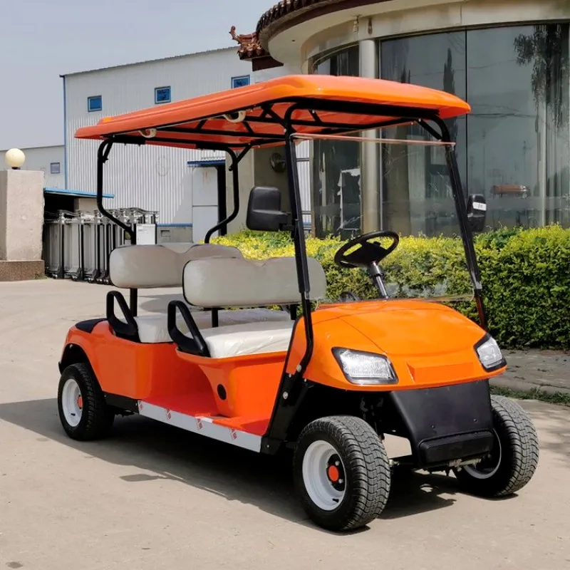 Wholesale Cheap 2 Row 4 Seats Electric Golf Cart with All Colors CE Golf Buggy Trolley for Golf Course