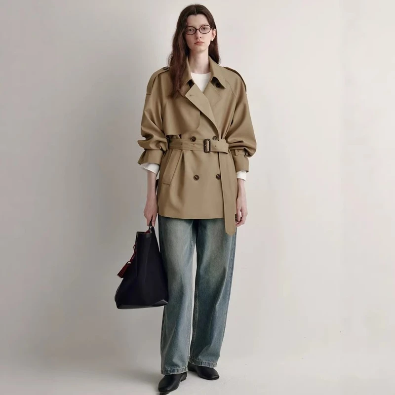 Women Long Waist Thin Trench Coat Female Spot Spring Autumn British Style Medium