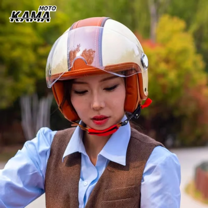 

Open Face Motorcycle Helmet Men Women Motocross 3/4 Half Face Helmet Original Motorcycle Accessories cascos scooter de Moto