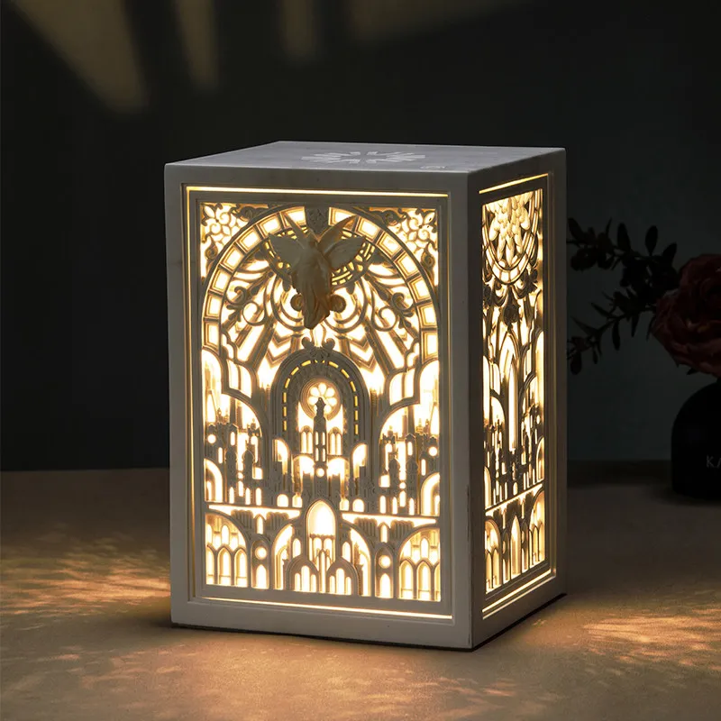housewarming birthday gift, wireless charging church night light Bluetooth stereo, atmosphere European Christmas aromatherapy