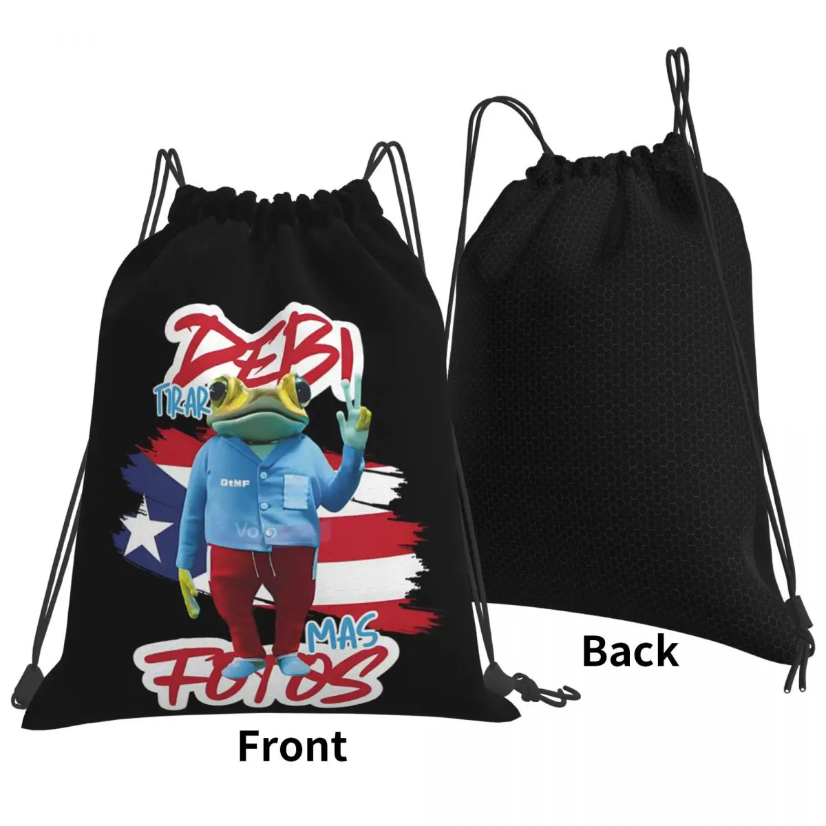 Bad Bunny DTMF Debi Tirar Mas Fotos Backpacks Casual Drawstring Bags Sports Bag Book Bags for Man Woman Students