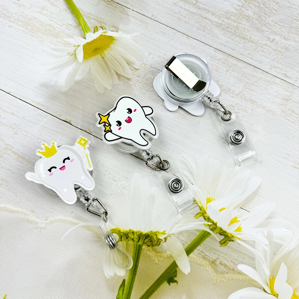 

Выдвижной держатель для бейджей с дизайном в виде зубов для медсестер, стоматологов, врачей, социальных работников, клиник, подарки