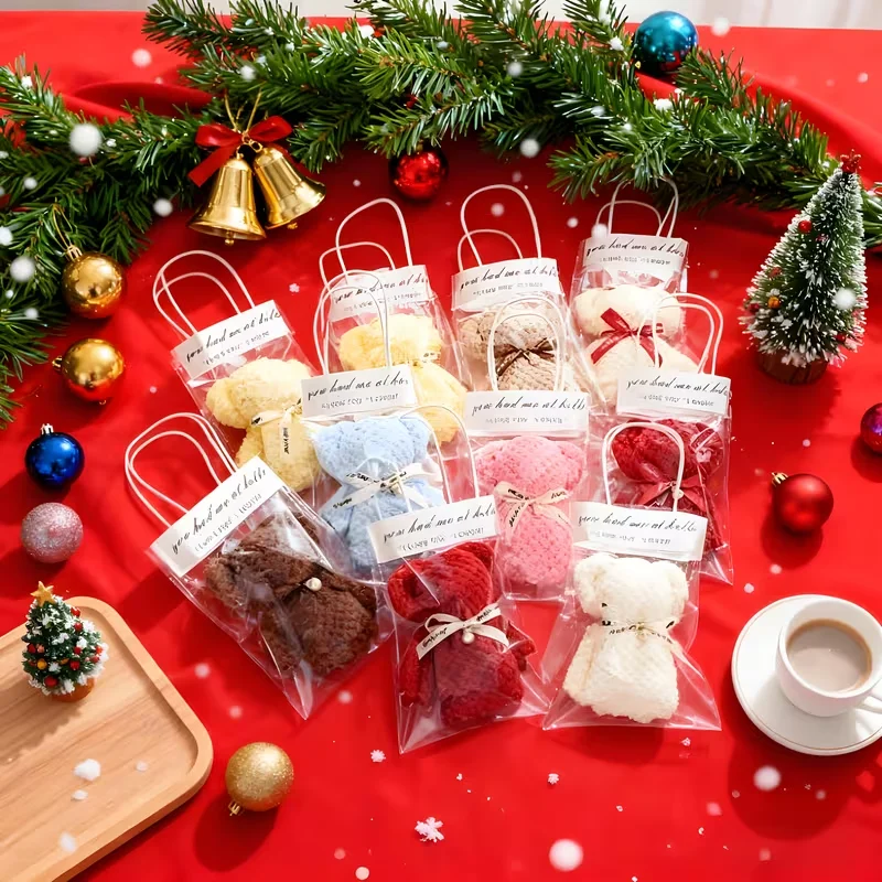 20Pcs/10Set Towel Bear Gift Set | Includes 10 Towel Bears and 10 Tote Bags Perfect for Weddings Birthdays Mother's Day Christmas