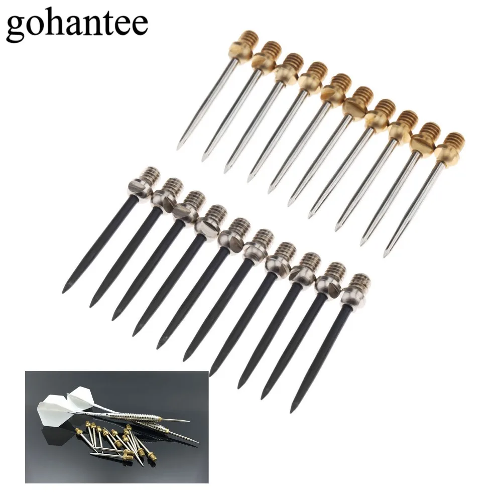 gohantee 10 Pieces Harrows Darts Steel Tips Conversion Dart Tip Points Flights Shafts Black Silver Steel Dardos Dart Accessories