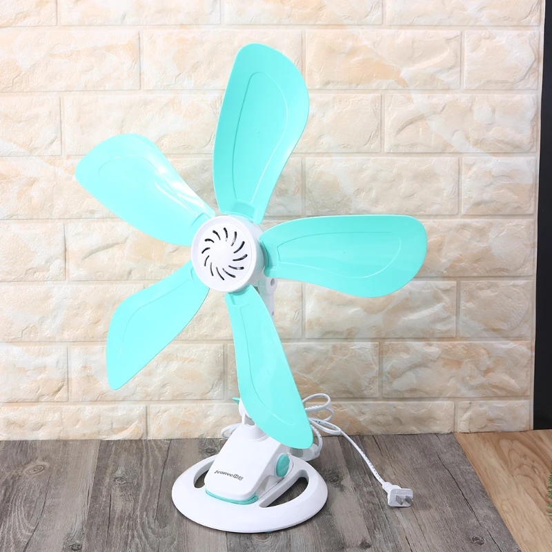 220V 16.54inch/12.60inch Mute Electric Clip on Fan Table Desk Fan for Office Bedroom Bed Dining Room Dormitory (US plug)