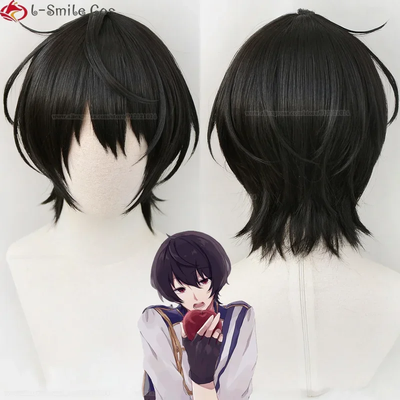 Game Sakuma Ritsu Cosplay Wig ES Sakuma Ritsu Wig Short Black Heat Resistant Hair Sakuma Rei Party Wigs Wig Cap