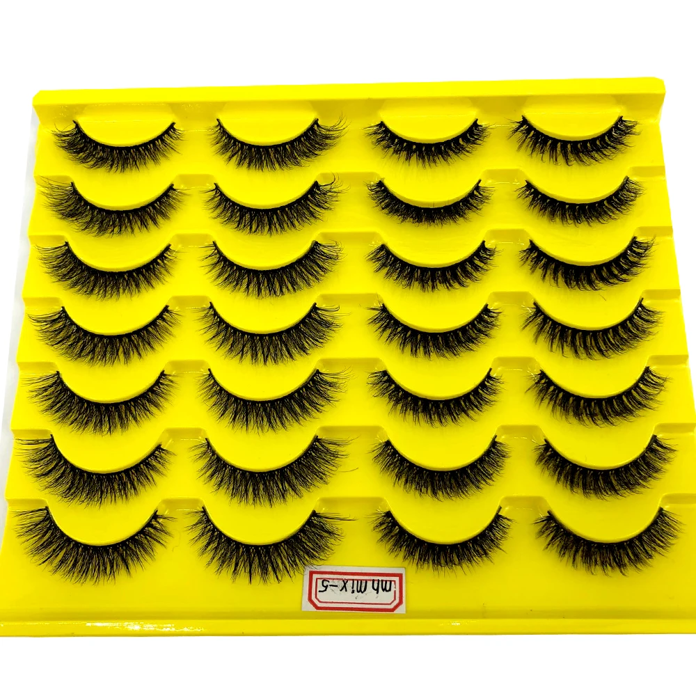 2022 novo 14 pares de cílios postiços naturais grossos compõem cílios de vison 3d extensão de cílios macios cílios postiços longos cílios de vison