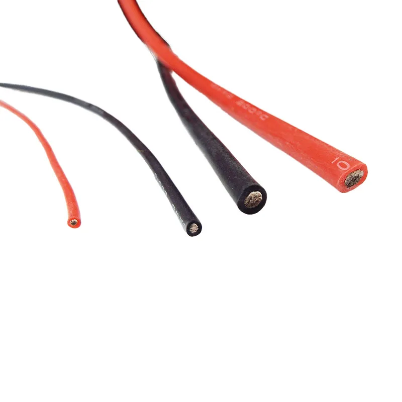 Fil électrique en silicone souple résistant à la chaleur, câble en cuivre, connecteur de batterie, document noir et rouge, 18 AWG, 20 AWG, 22 AWG, 24 AWG, 26 AWG, 28 AWG, 30 AWG, 10m