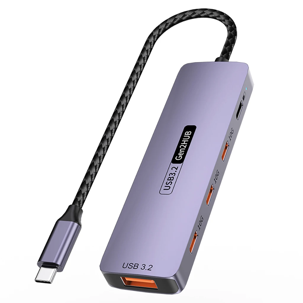 

USB-хаб Type-C, док-станция с быстрой зарядкой PD100W, USB3.2 10Gbps для смартфонов, планшетов, ПК, ноутбуков, портативный