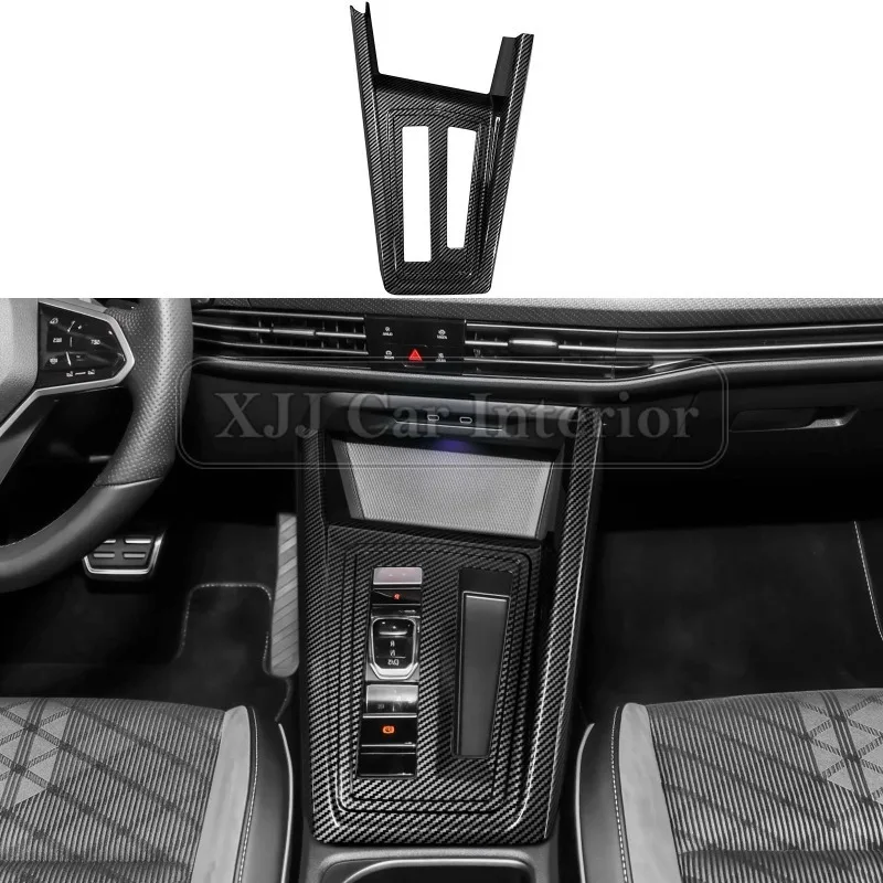 Włókno węglowe do Volkswagen Golf 8 MK8 GTE GTD R-line 20-23, panel konsoli środkowej, ramka zmiany biegów, akcesoria do wnętrza samochodu