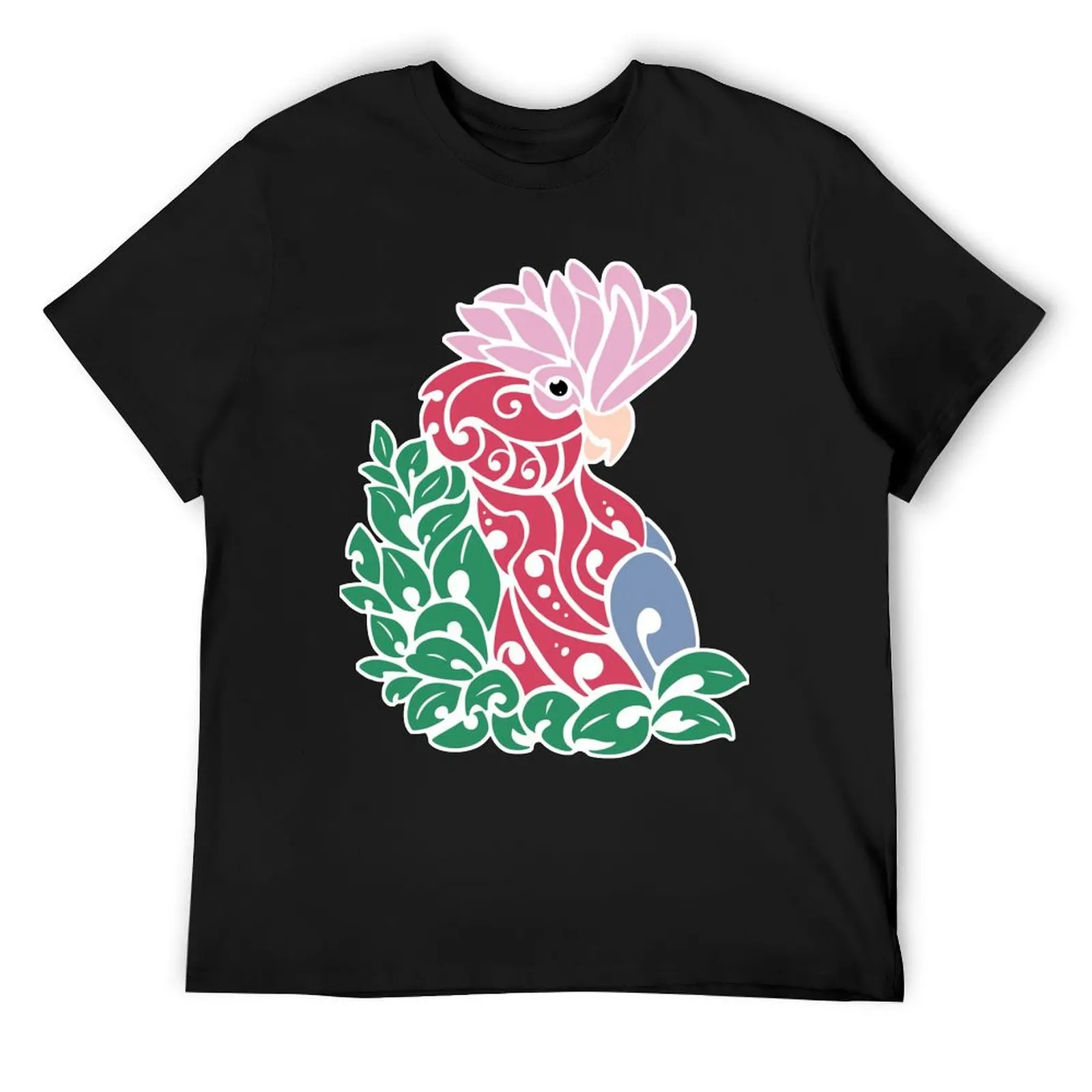 

Galah cockatoo tribal tattoo pink rose-breasted parrot T-Shirt oversized for a boy summer clothes man t shirt sweat shirts, men