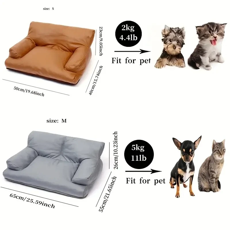 Dog Bed for Small and Medium Pets Sofa Kennel Sleeping Leather Waterproof Dog Kennel Soft and Comfortable