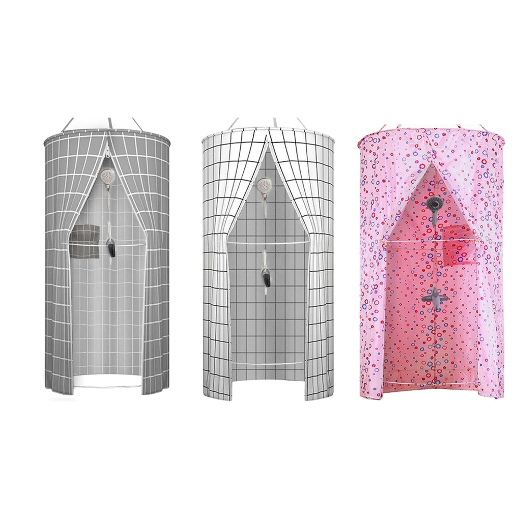 Waterproof Bathroom Shower Curtains With Extra Large Space Storage Bags Shower Curtains For Bathroom