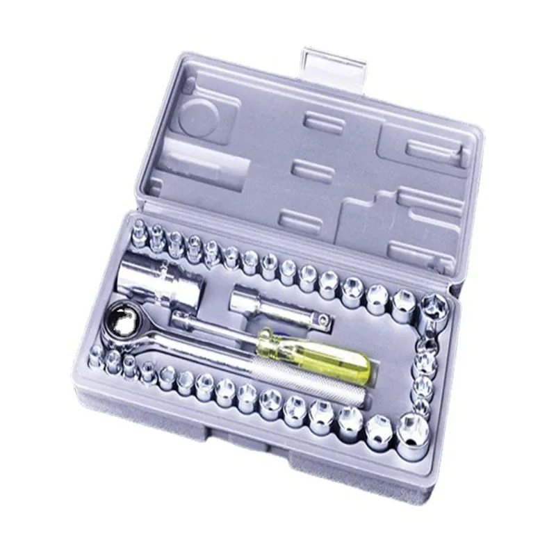 40 peças de ferramentas de combinação para automóveis motocicletas chaves de catraca pão ferramentas de manutenção multifuncional chaves de soquete