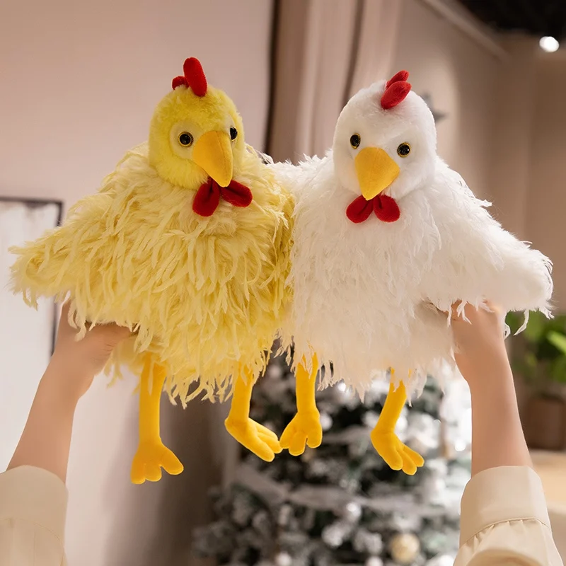 28/38 centimetri Divertimento Capelli Lunghi Gallina Peluche Bambola Cuscino Del Fumetto Papillon Gallo Pollo Peluche Decorazione Della Casa Regalo Per I Ragazzi E ragazze