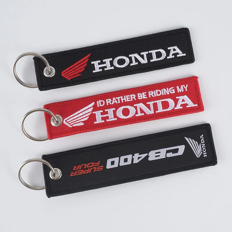 Motorcycle Embroidery Keychain Keyring For Honda Jazz Fit Avancier