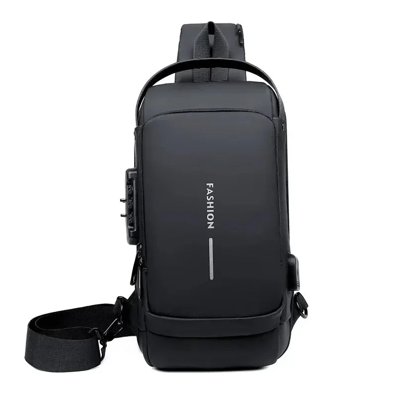 Men Multifunction Anti Theft USB Shoulder Bag Man Crossbody Cross Body Travel Sling Chest Bags Pack Messenger Pack