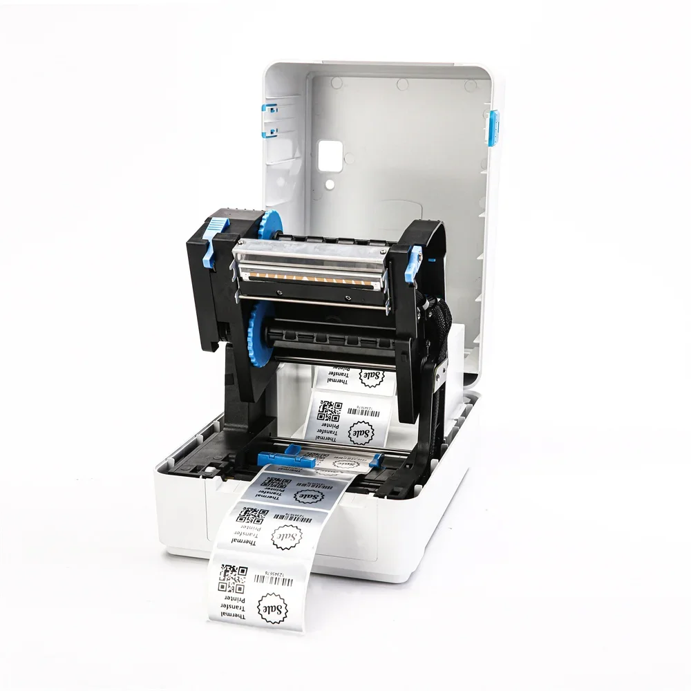 New 110mm 4 Inch Ribbon Sticker Printer Machine Barcode Printer Thermal Transfer Label Printer