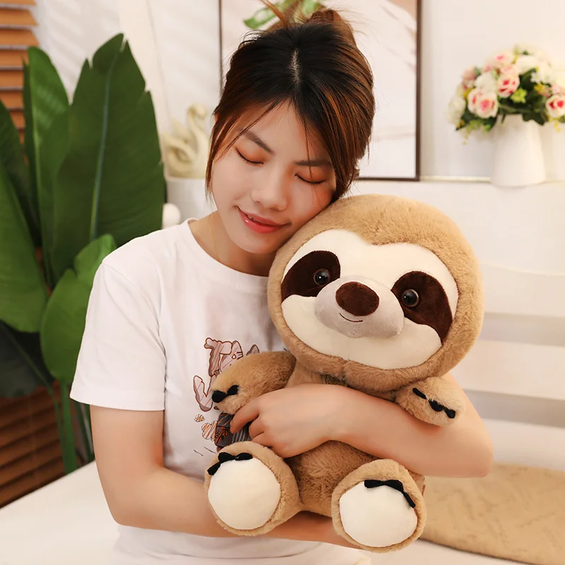 New 22/26/35cm Cute Sitting Sloth Plush Toy Kawaii Stuffed Animal Doll Baby Pillow Kids Girls Birthday Christmas Gift