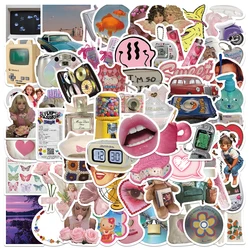 65pcs Retro Millennium Style Stickers Graffiti Aesthetic Decals For Phone Laptop Skateboard Suitcase Guitar Waterproof Stickers