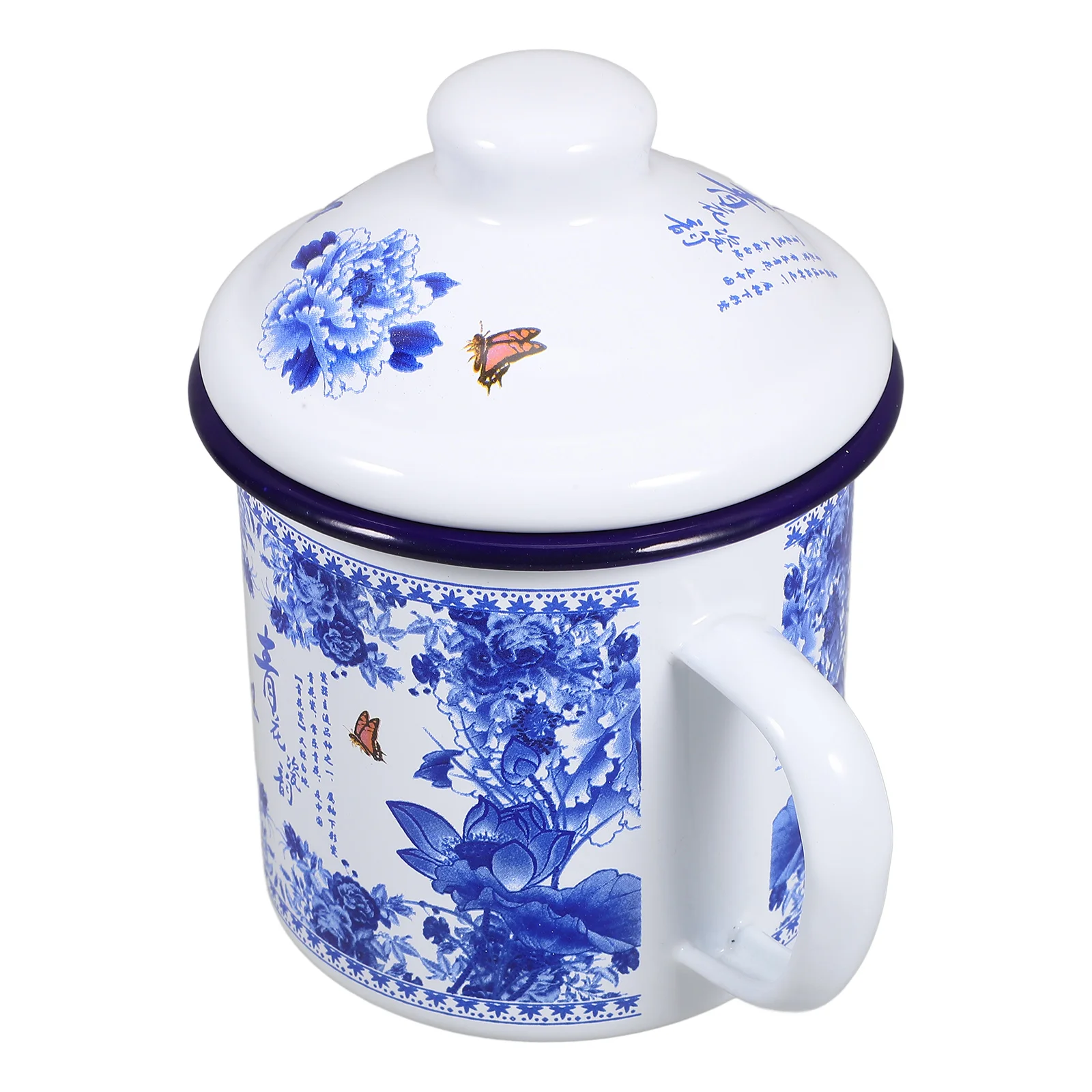 

Water Cup with Lid Coffee Mug Chinese Tea Enamel Drinking Cups Lids Mother Drinkware Covered