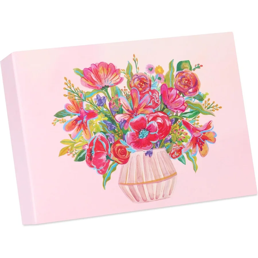 14枚の空白カード、封筒とシール付き、結婚式の招待状、感謝状、個人的な挨拶用の花柄、エレガントな花柄