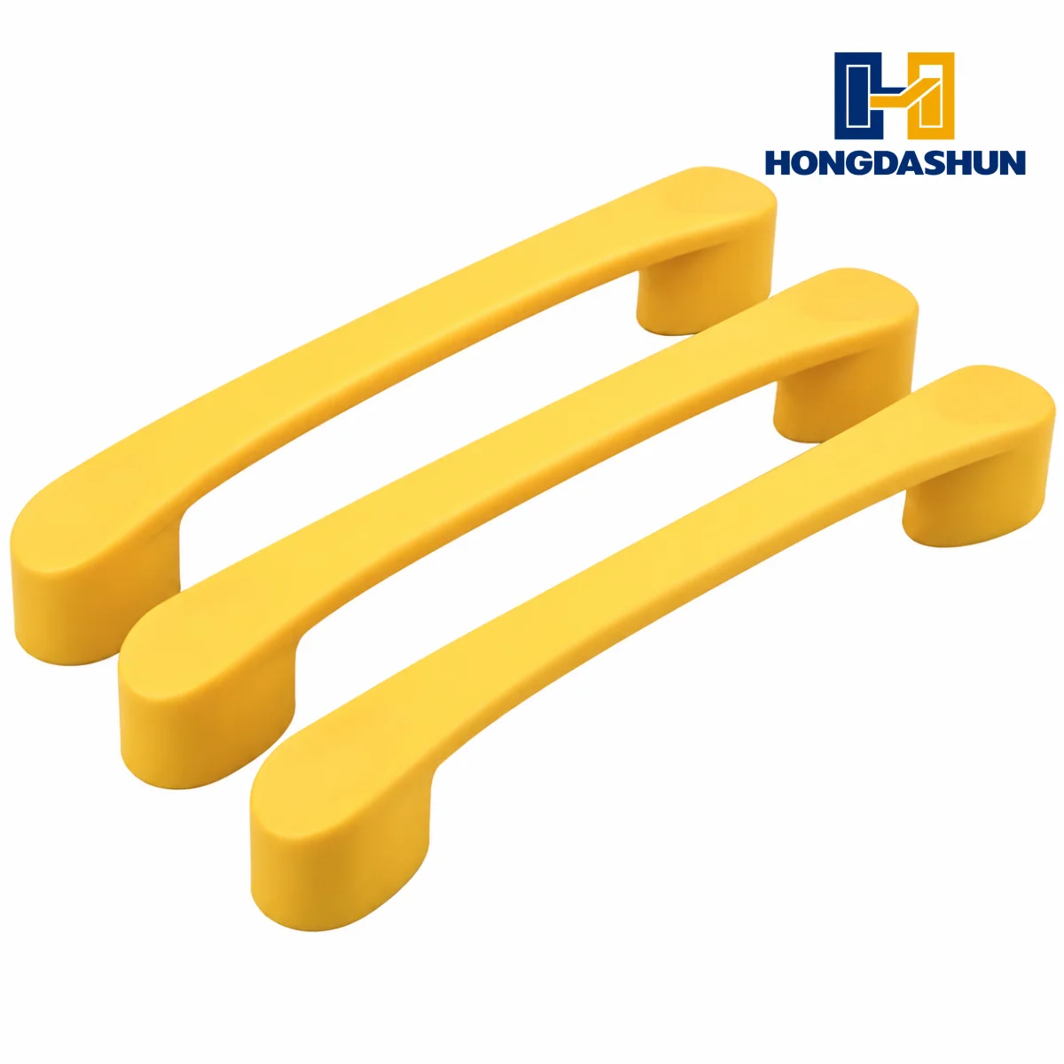 3Pcs Yellow Plastic Cabinet Drawer Handles Modern Curved Kitchen Wardrobe Dresser Door Pulls with Screws Furniture Hardware Acce