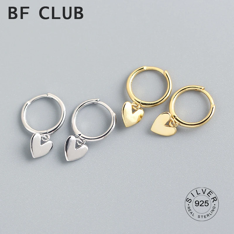 Boucles d'oreilles à pampilles en forme de cœur pour femmes, en argent Sterling 925, plaqué or, Smiple, bijoux fins, prévention des allergies, accessoires de fête, cadeaux