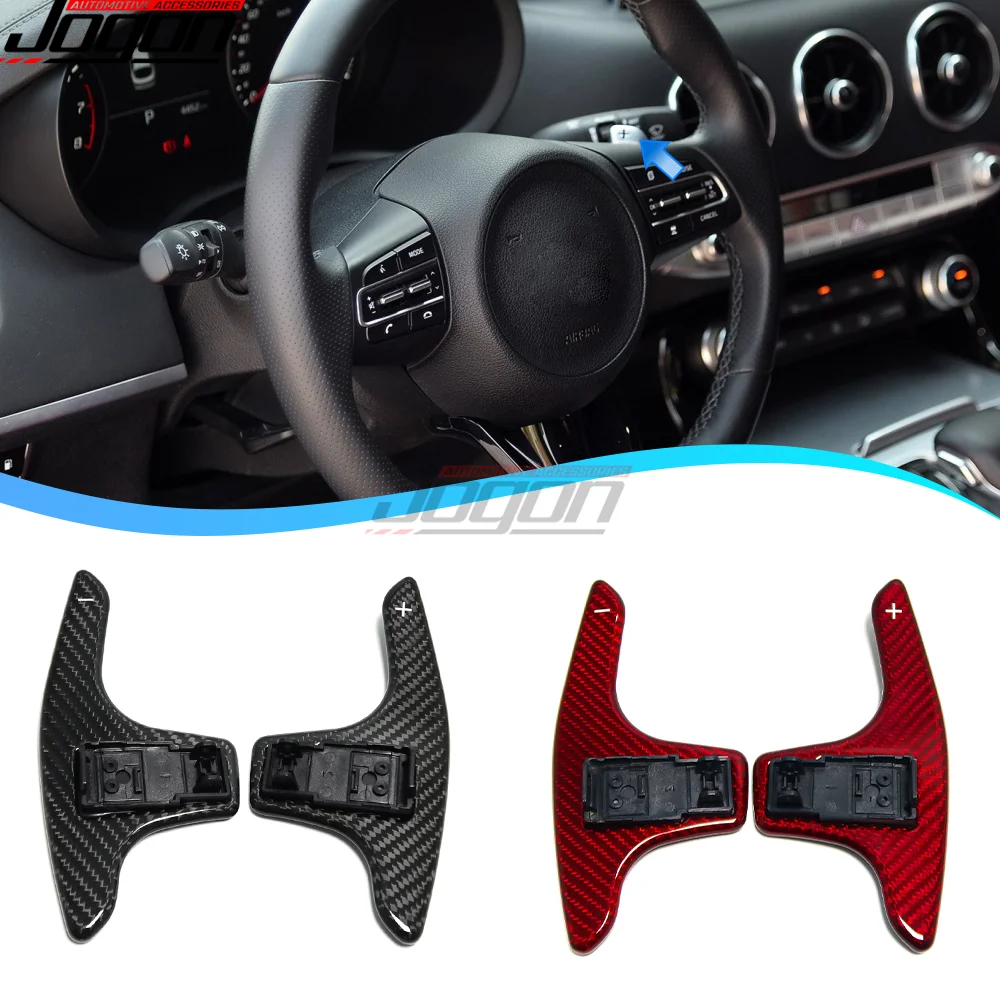 

Carbon Fiber Car Steering Wheel Paddle Shifter Extension Replacement Cover Trim For KIA Stinger GTS GT Line Hatchback 2018-2022