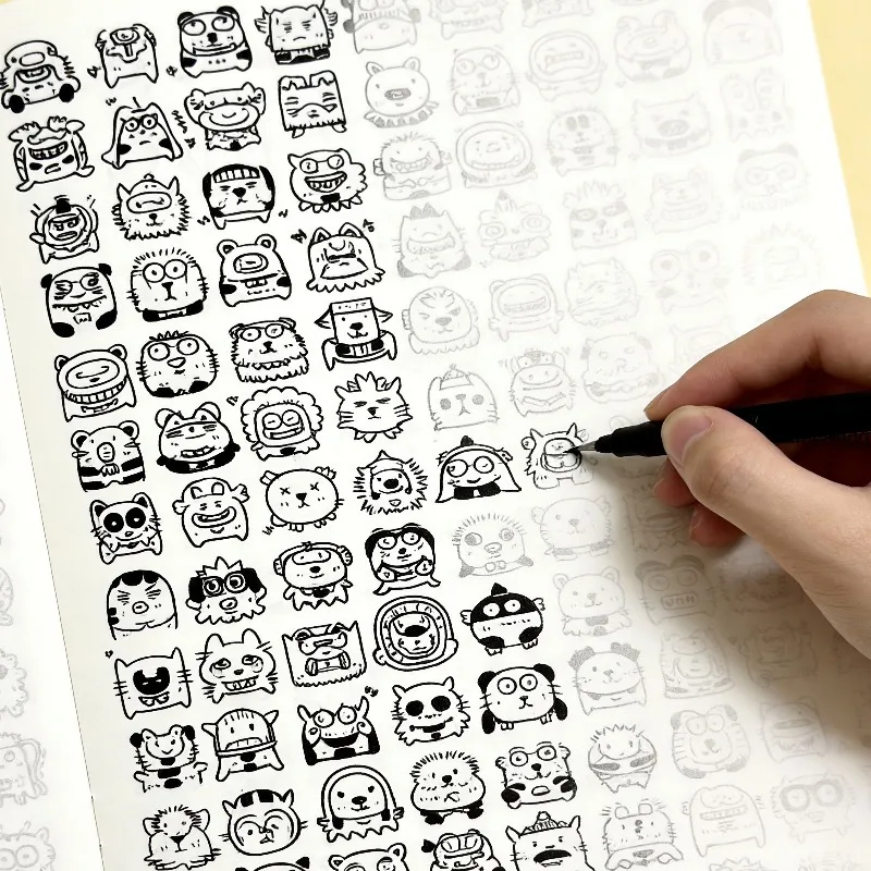 A High-definition Adult Decompression Doodle Coloring Book with Line Drawing and Copying Include Over 1000 Line Drawing Patterns