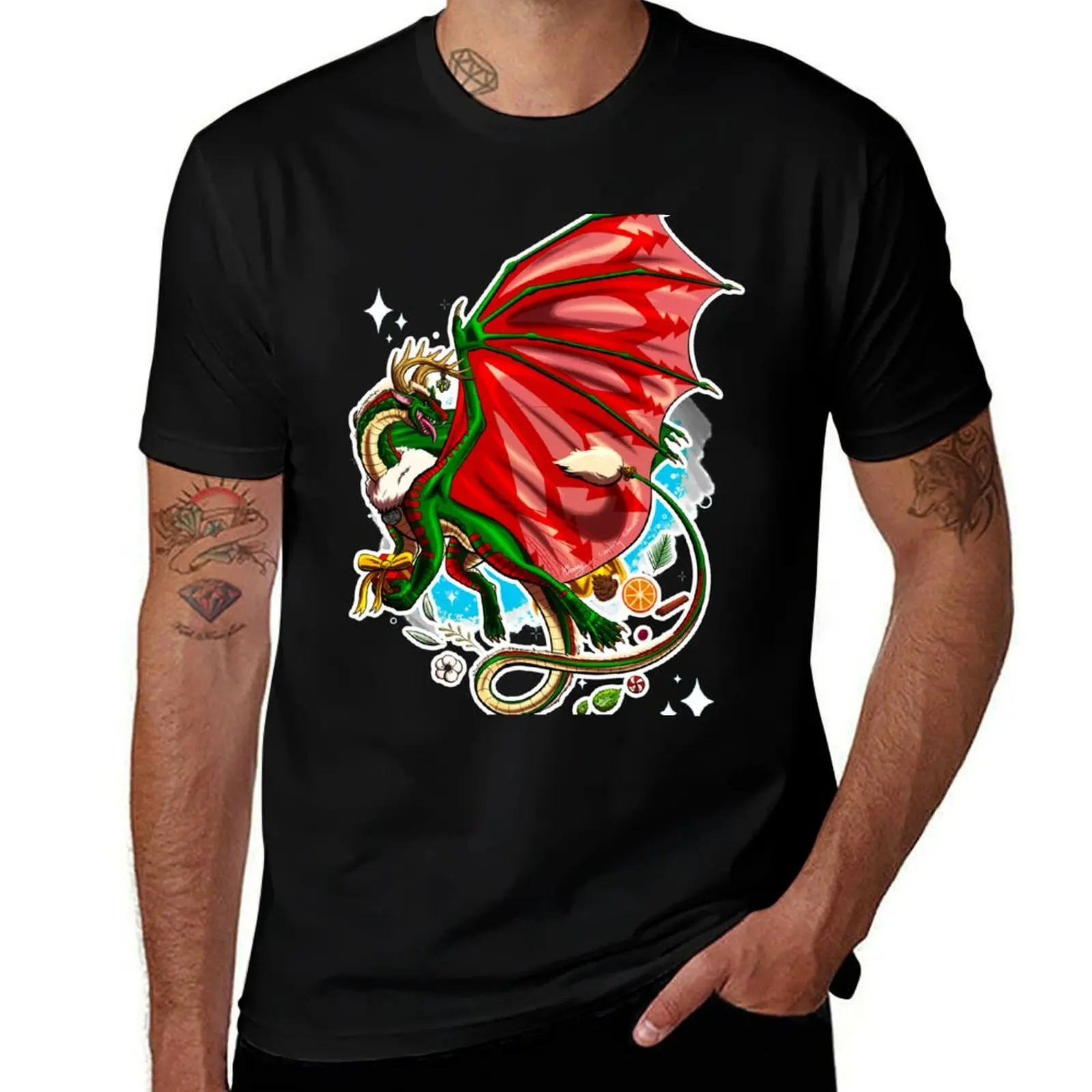 

high Holiday anime shirts shirts T-Shirt quality cotton funny t Yule humor dark t Dragon tshirt