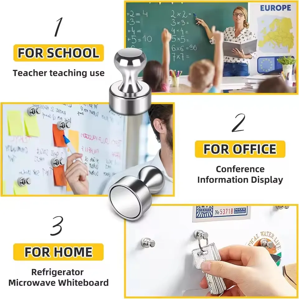 1-50 قطعة سوبر قوي النيوديميوم المغناطيس دفع دبوس للثلاجة السبورة المغناطيسي دبابيس الدفع مصاصة الإبهام المغناطيس دفع دبابيس #5