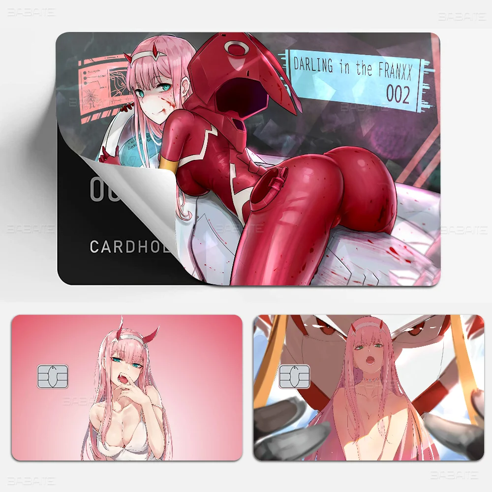 Zero Two Darling In The FranXX Anime Poker Sticker Film Tape Skin For Credit Card Debit Card Cartoon Waterproof Stickers