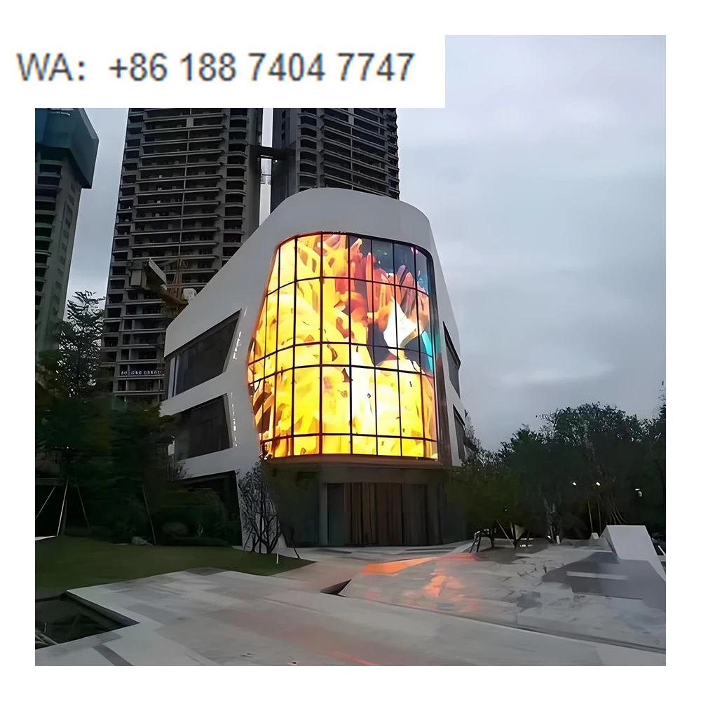 Custom Rolling LED Mesh Screen Video Wall  Transparent Advertisement Flying LED Grid Screen Display  Building Exterior Wall