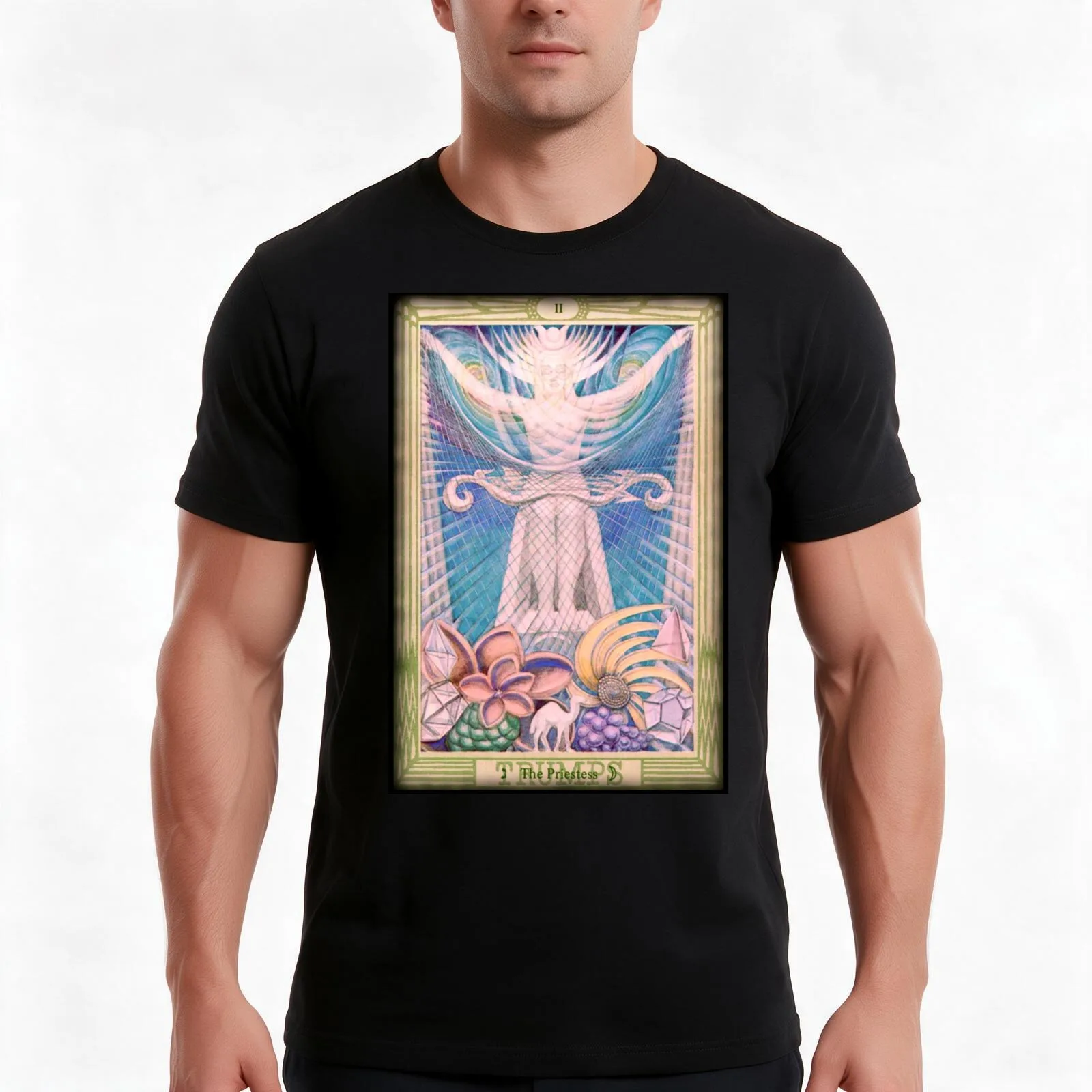 Thoth Tarot - II - The High Priestess. Men T Shirt cotton t shirts high quality