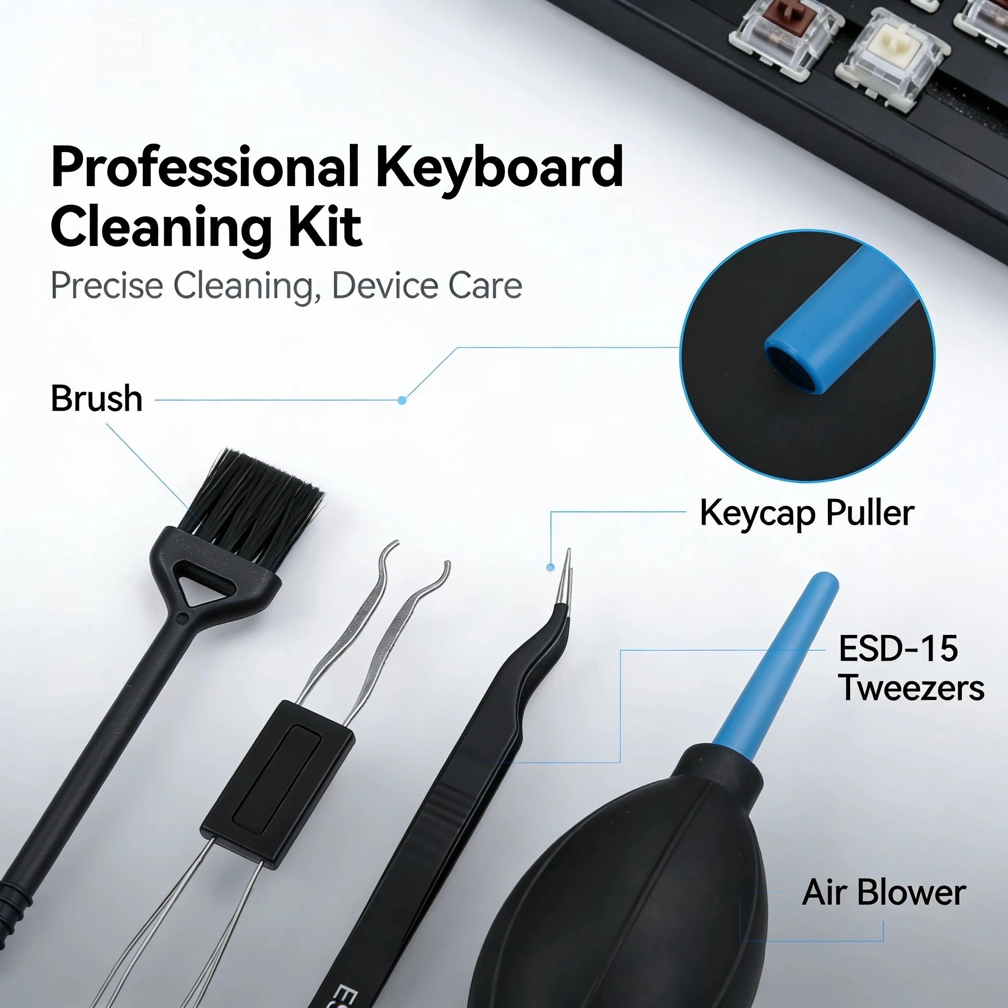 4 in 1 Keyboard Cleaning Kit M - Keycap Puller Ring avis et prix