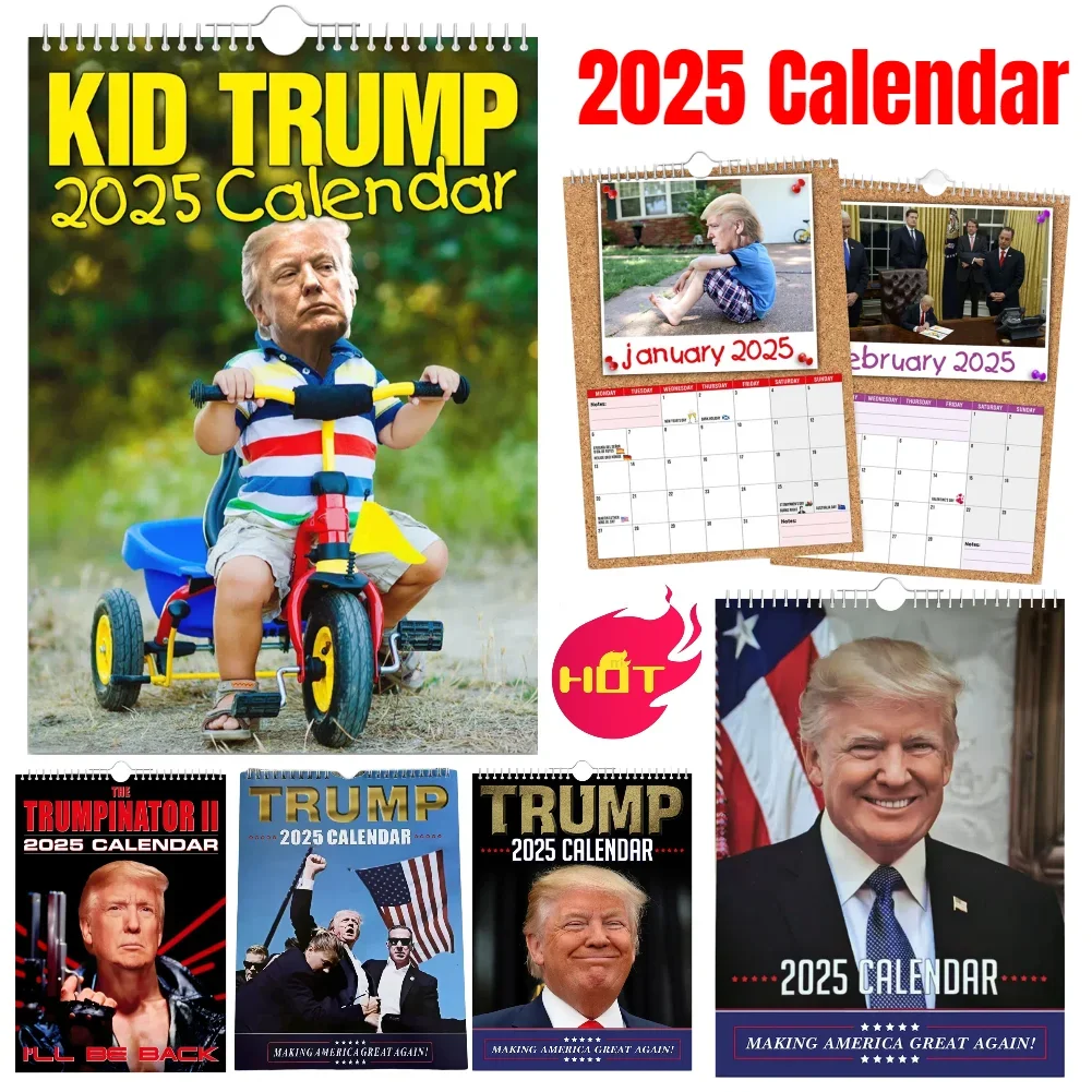 Trump Calendar 2025 The Trumpinator 2025 Wall Calendar Funny Tough Guy Donald Trump Hanging Calendar Planner for Home Office