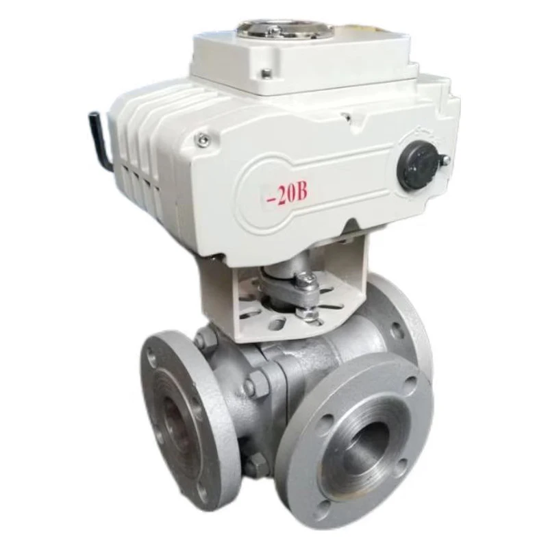 Stainless Steel 3-Way Electric Ball Valve Zero Leakage Metal Soft Seal Water OEM Electric Ball Valve for Plumbing