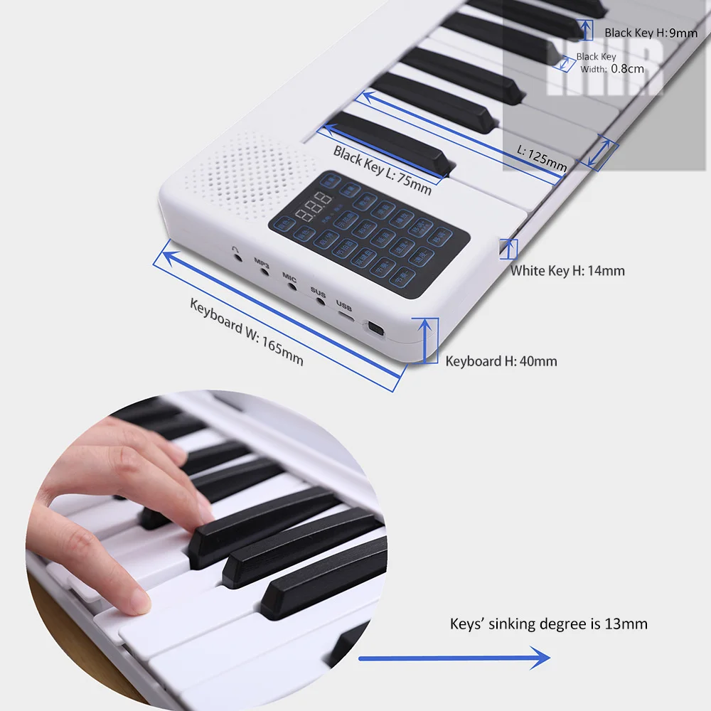 Multi-Function Folding Piano, 88 Keys, Professional Foldable Keyboard, Music Portable Digital Midi Synthesizer